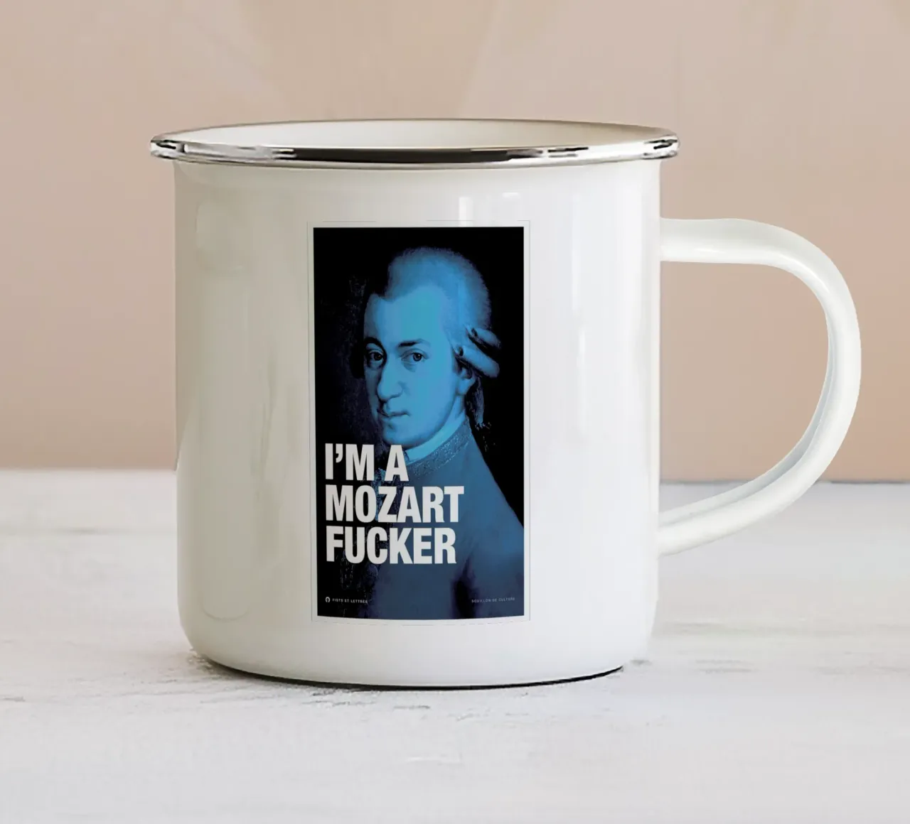 Mozart tazza in smalto da Fists Et Lettres