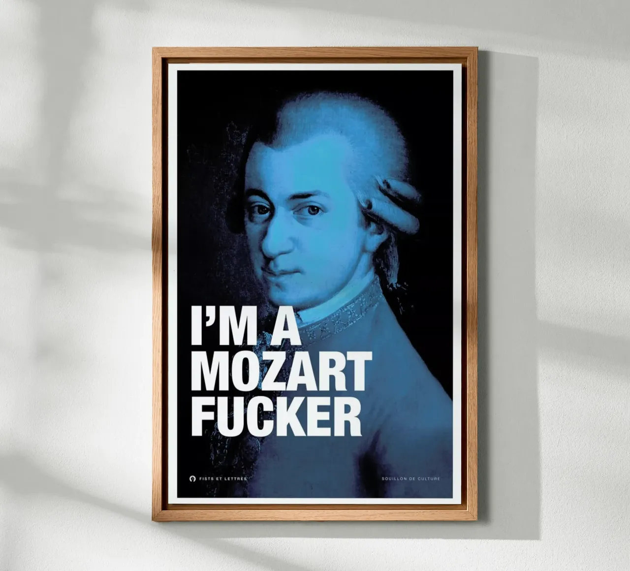 Mozart canvas met Baklijst van Fists Et Lettres