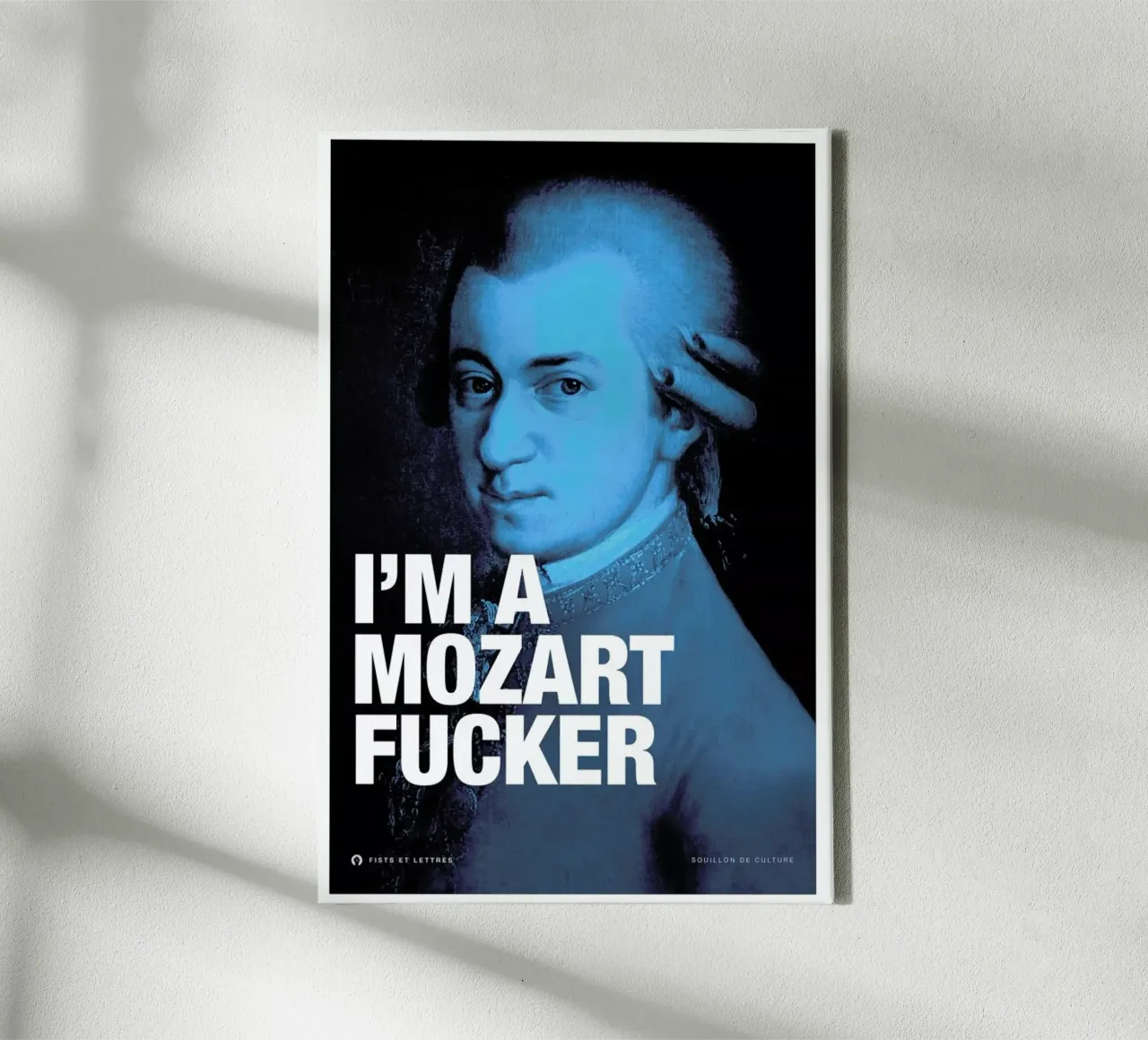 Mozart canvas met Baklijst van Fists Et Lettres