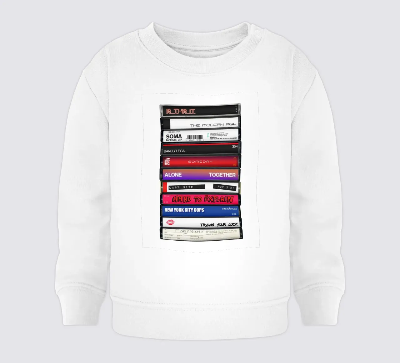 The Strokes - Is this It - Cassette Print sudadera de bebé de MrMustardPrints