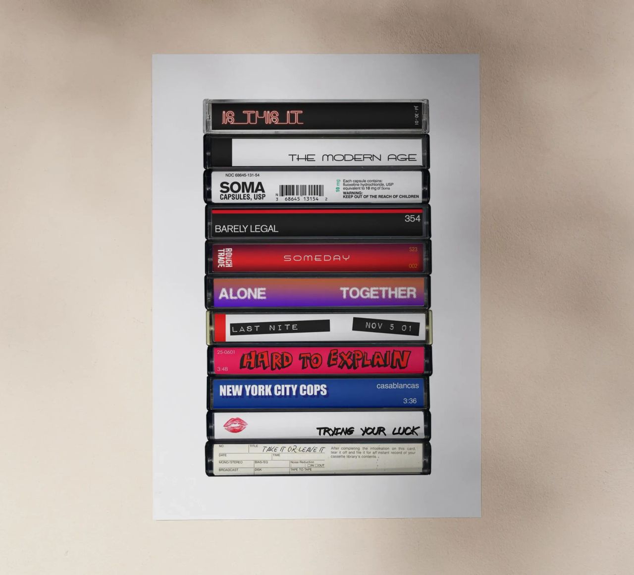 The Strokes - Is this It - Stampa su cassetta pellicola backlit da MrMustardPrints