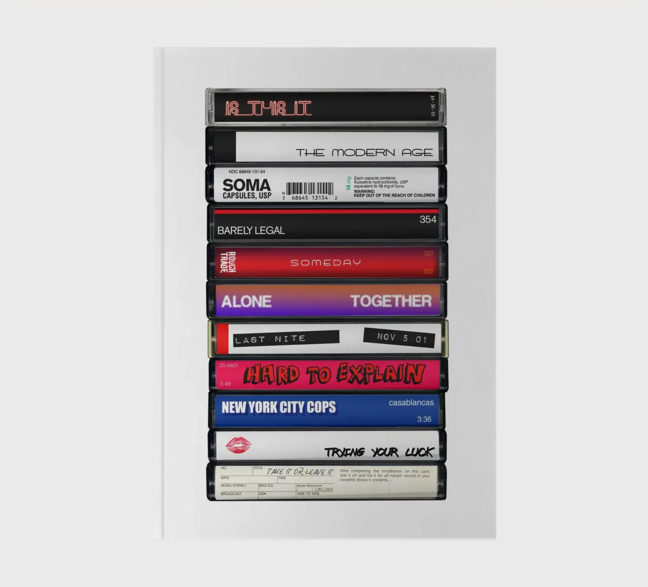 The Strokes - Is this It - Cassette Print carnet de notes de MrMustardPrints