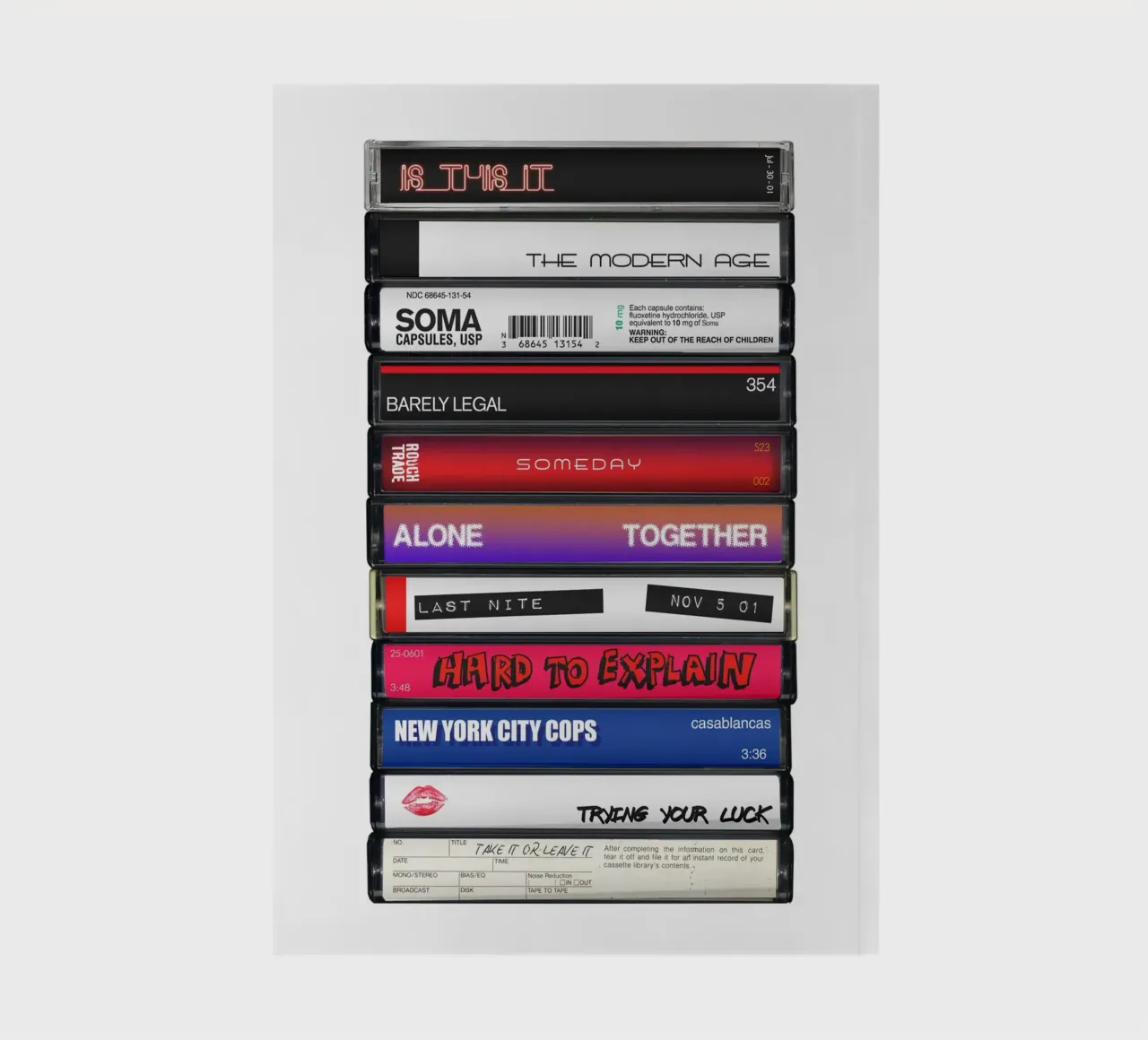 The Strokes - Is this It - Cassette Print carnet de notes de MrMustardPrints