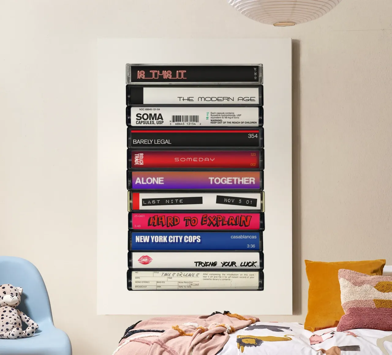 The Strokes - Is This It - Cassette Print canvas van MrMustardPrints