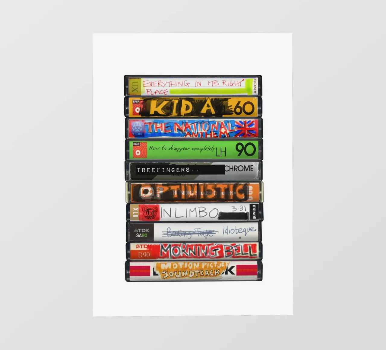 Radiohead - Kid A - Stampa su cassetta telo in pvc da MrMustardPrints