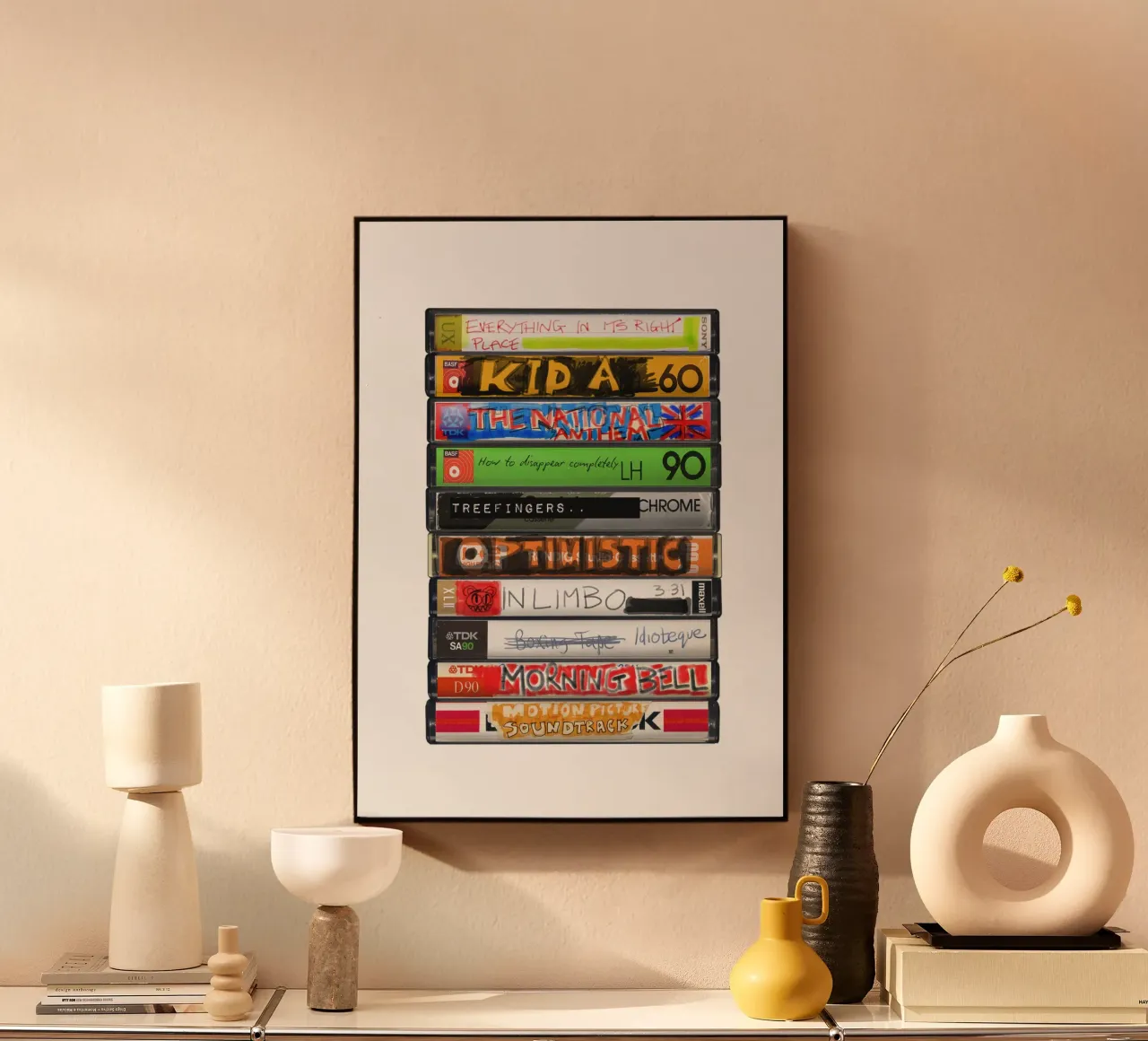 Radiohead - Kid A - Cassette Print metacrilato de MrMustardPrints