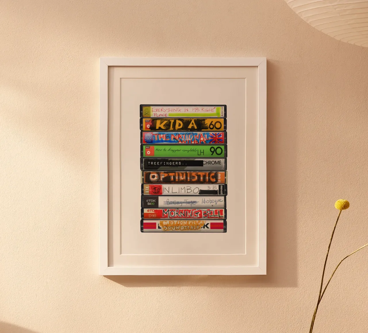 Radiohead - Kid A - Stampa su cassetta poster con telaio in legno da MrMustardPrints
