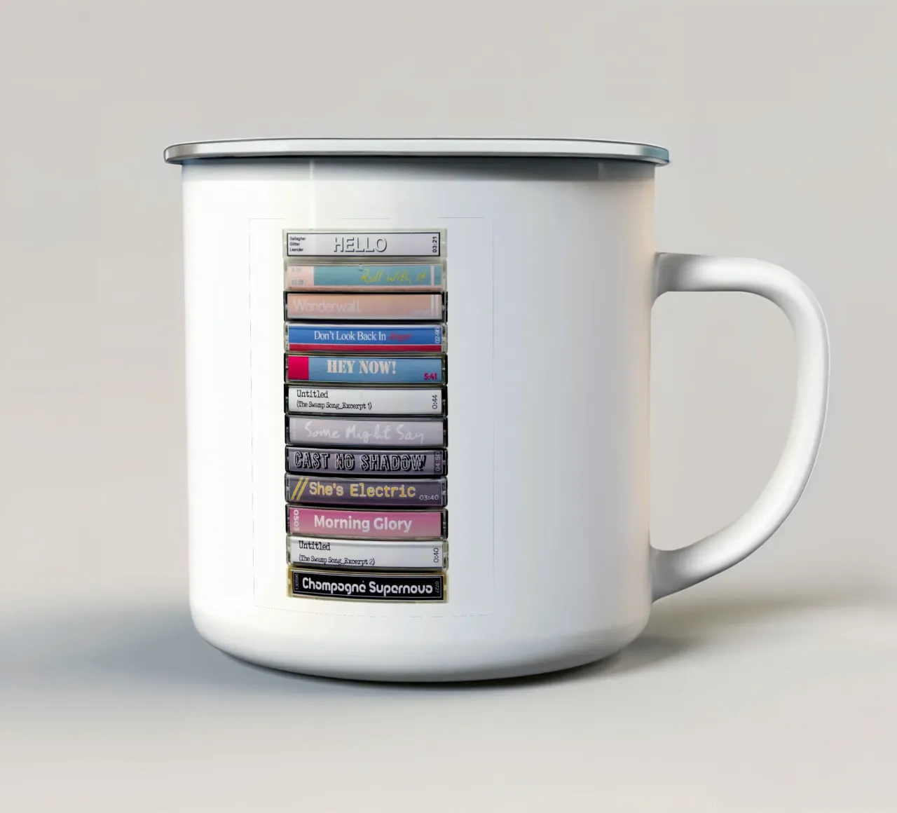Oasis -What's The Story (Morning Glory) - Stampa su cassetta tazza in smalto da MrMustardPrints
