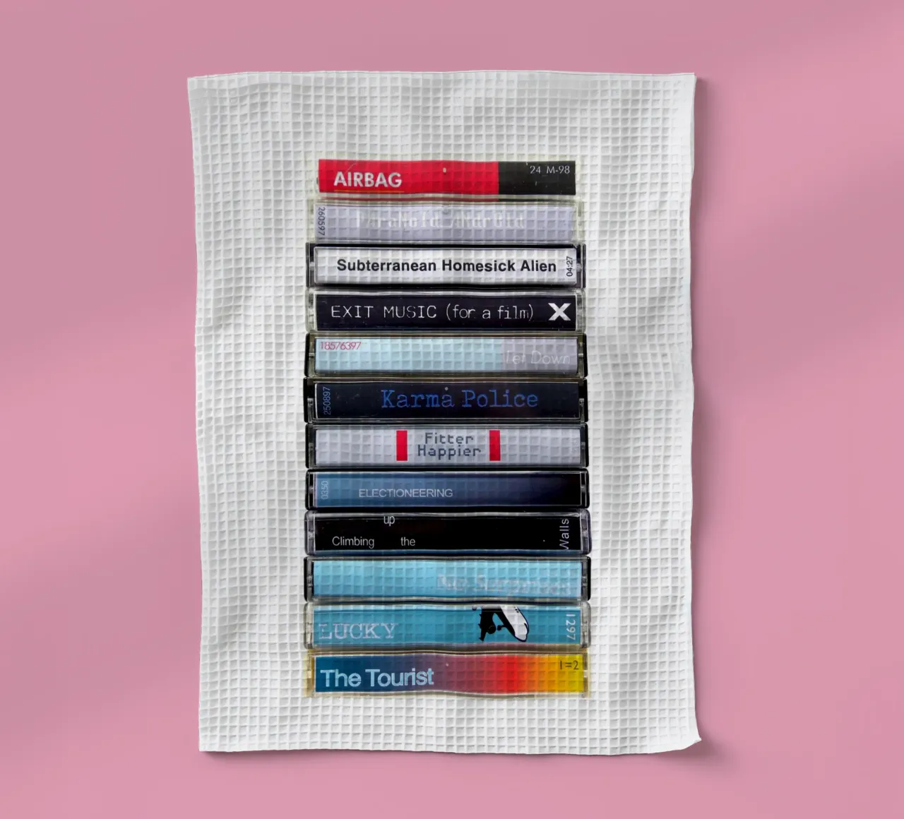 Radiohead - OK Computer - Cassette imprimée torchon de MrMustardPrints