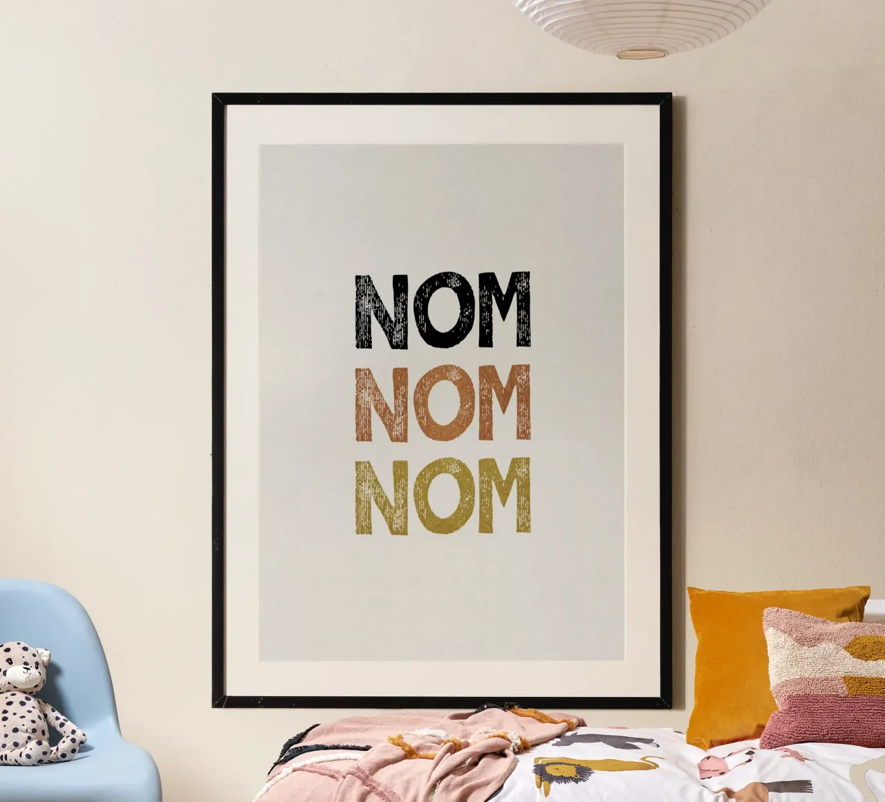 Citazione di Nom Food poster con telaio in legno da Orara Studio