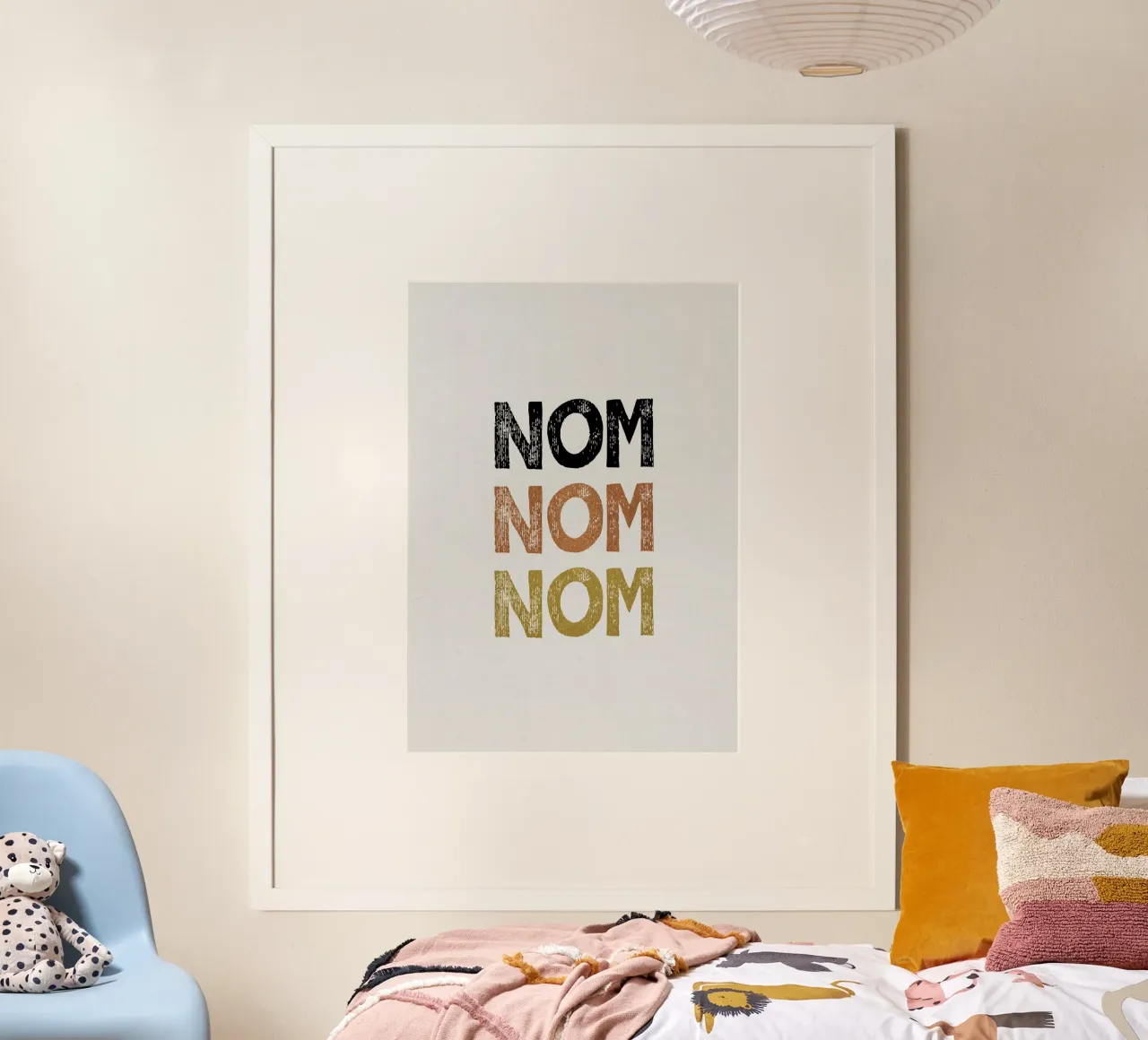 Citazione di Nom Food poster con telaio in legno da Orara Studio