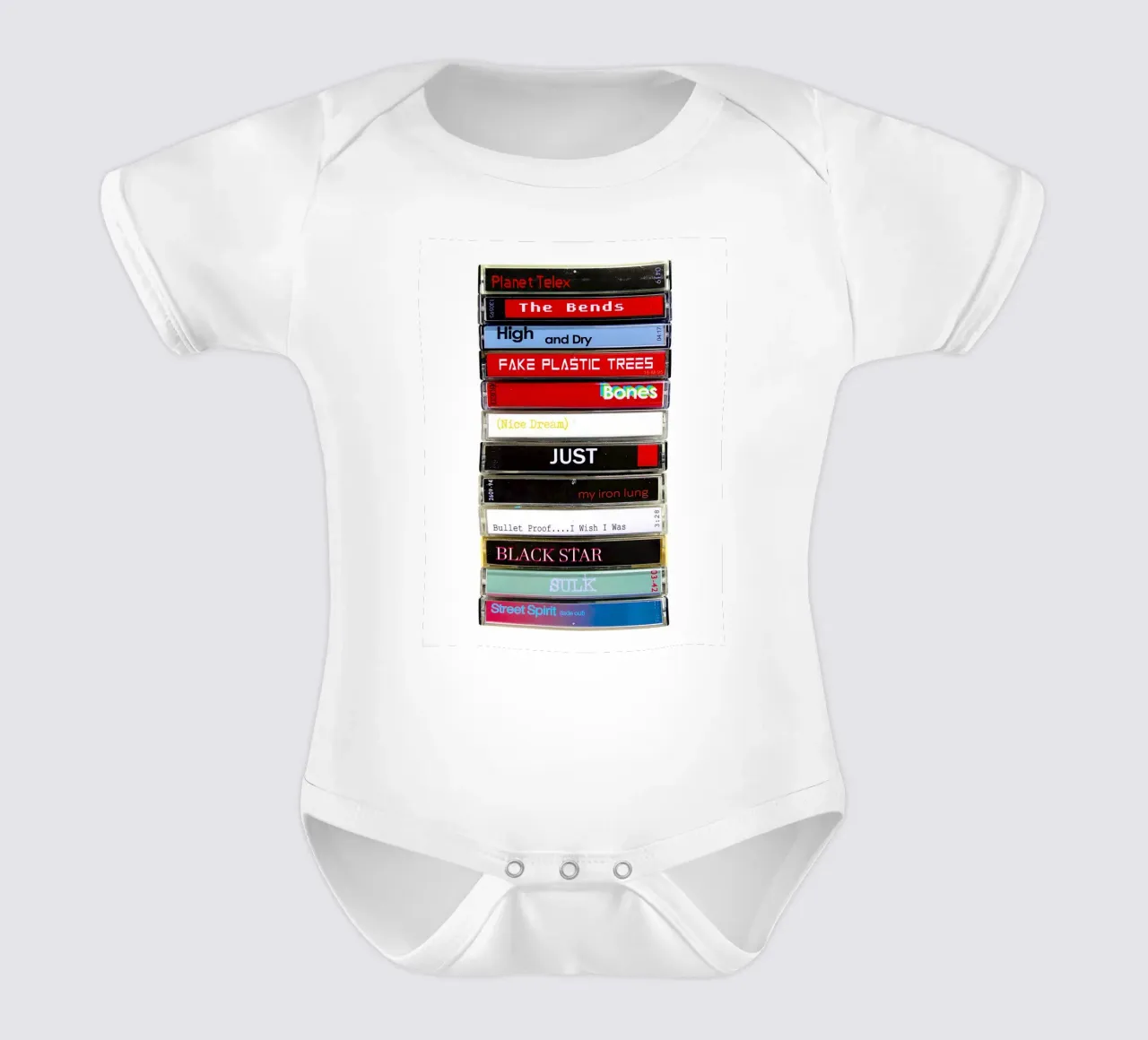 Radiohead - The Bends - Cassette Print body de bebé de MrMustardPrints