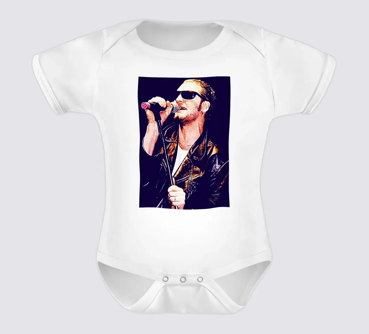 Art of Staley short-sleeve baby romper by neonartroom
