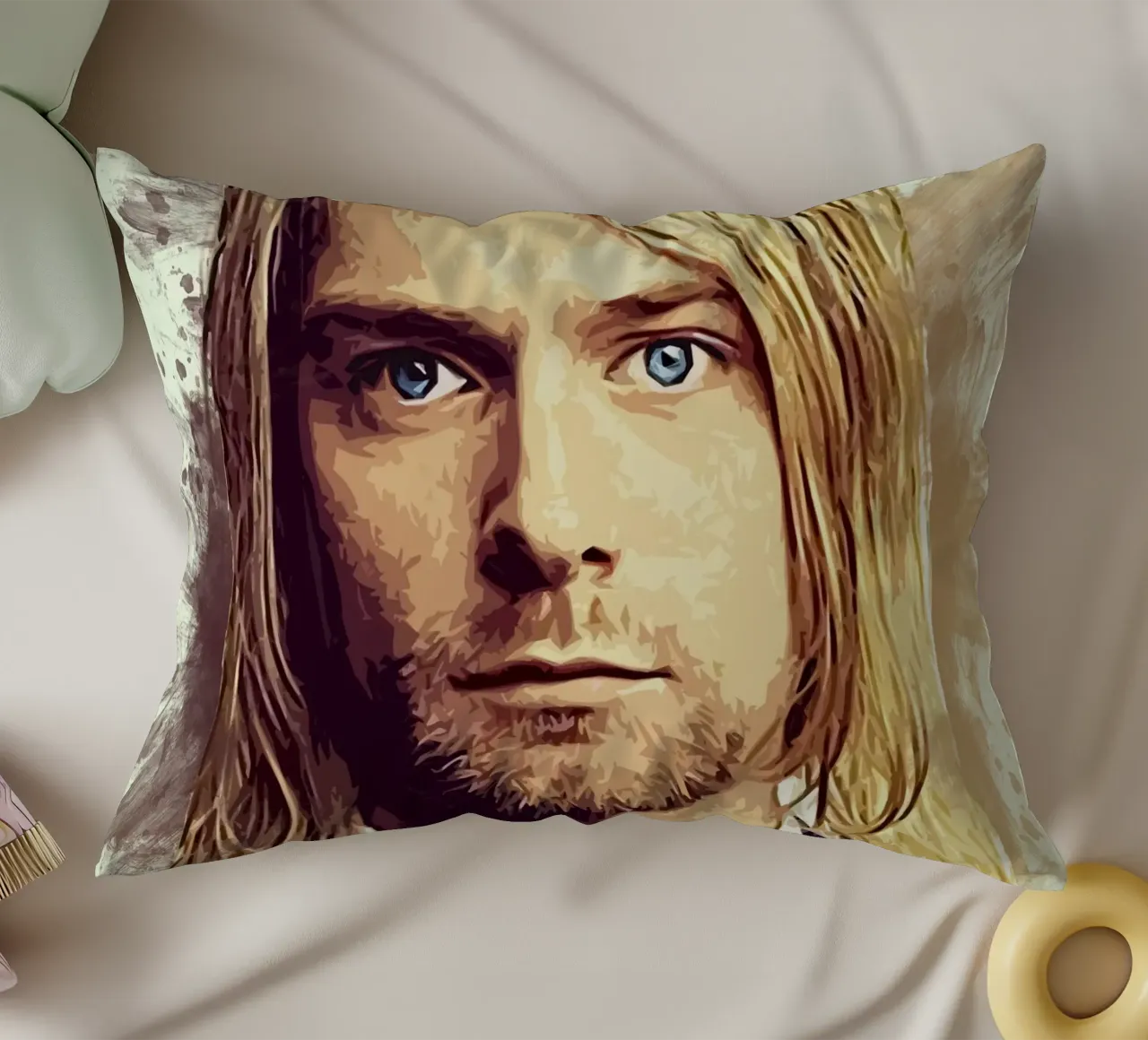 Arte di Cobain cuscino da neonartroom