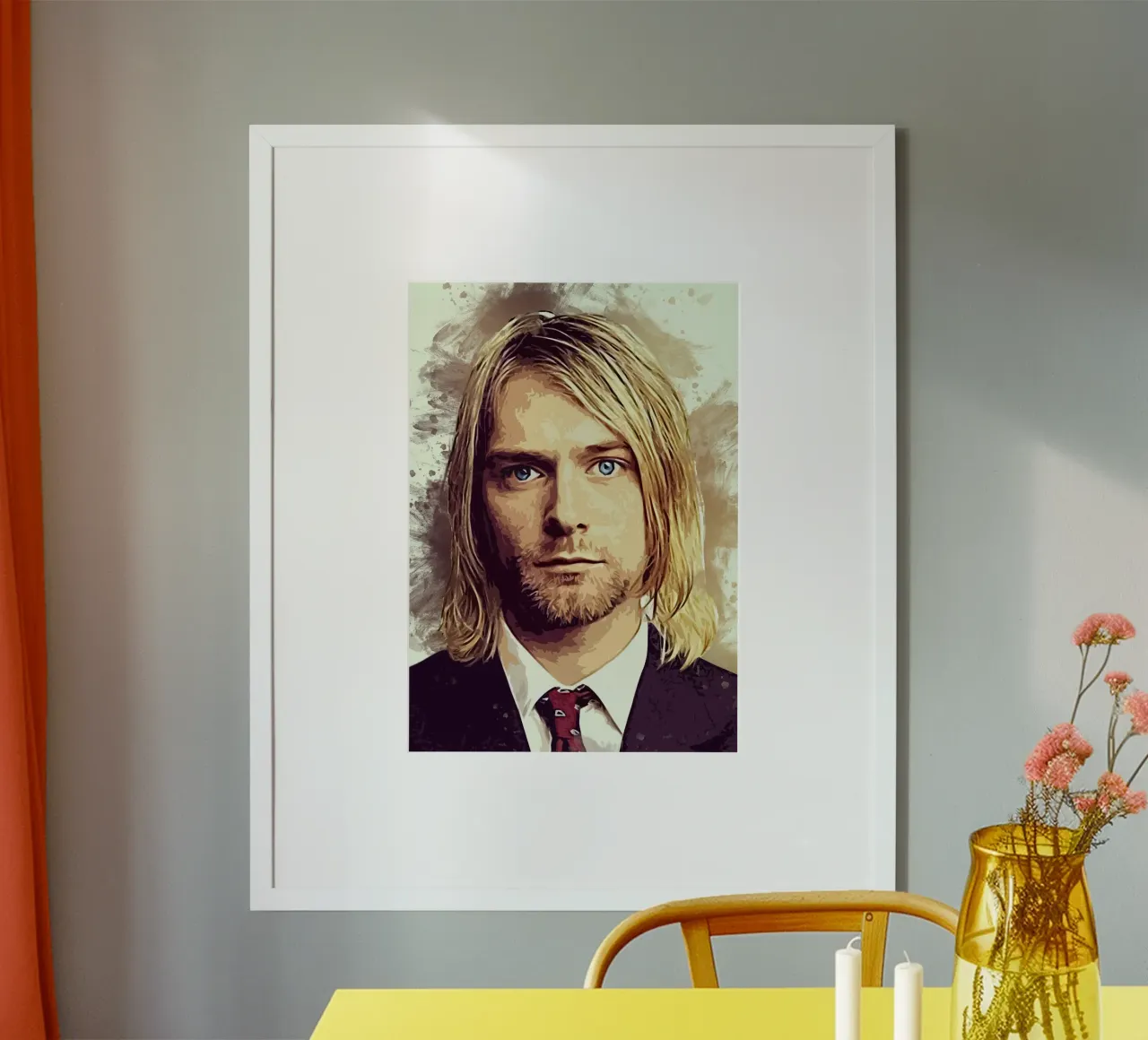Arte di Cobain poster con telaio in legno da neonartroom