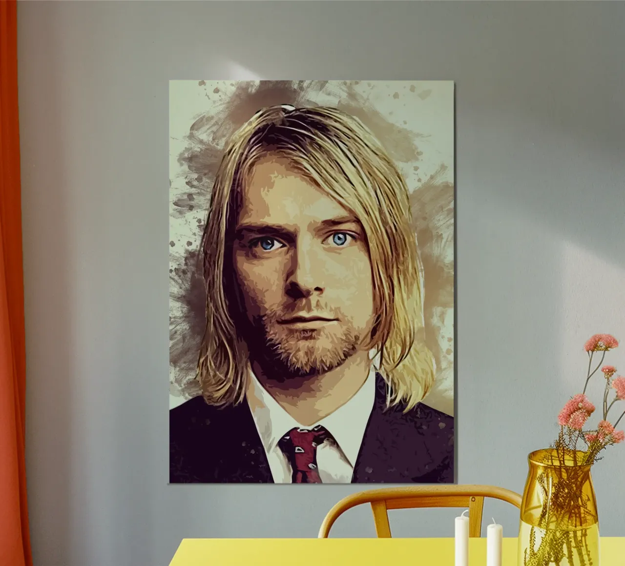 Arte di Cobain poster con telaio in legno da neonartroom