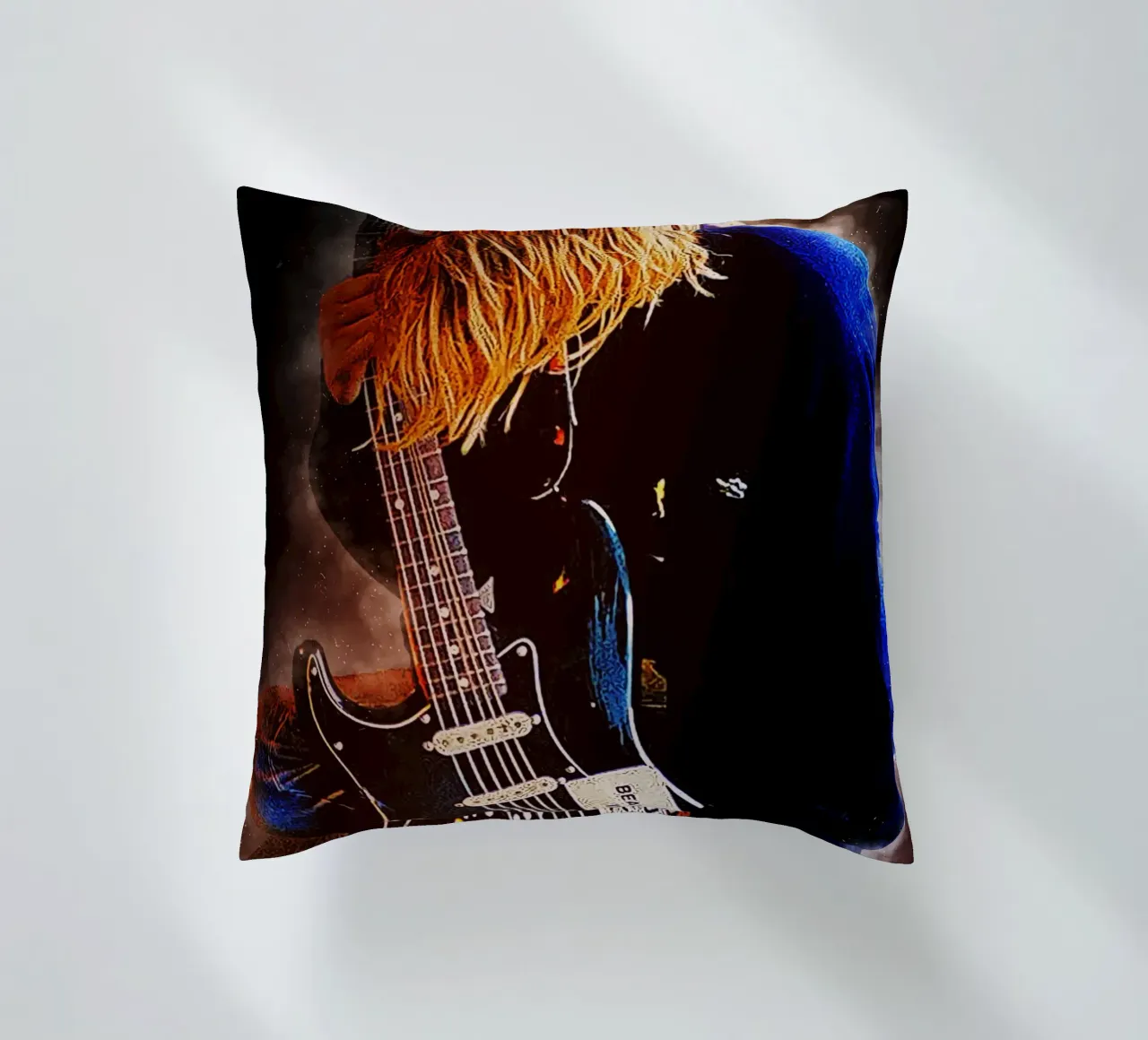 Kurt con la sua chitarra preferita cuscino da neonartroom