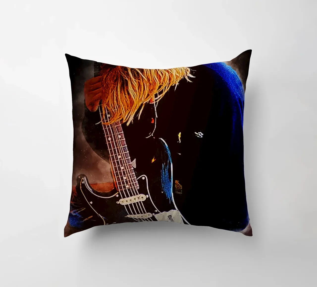 Kurt con la sua chitarra preferita cuscino da neonartroom