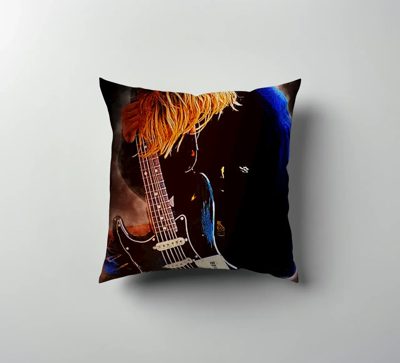Kurt con la sua chitarra preferita cuscino da neonartroom