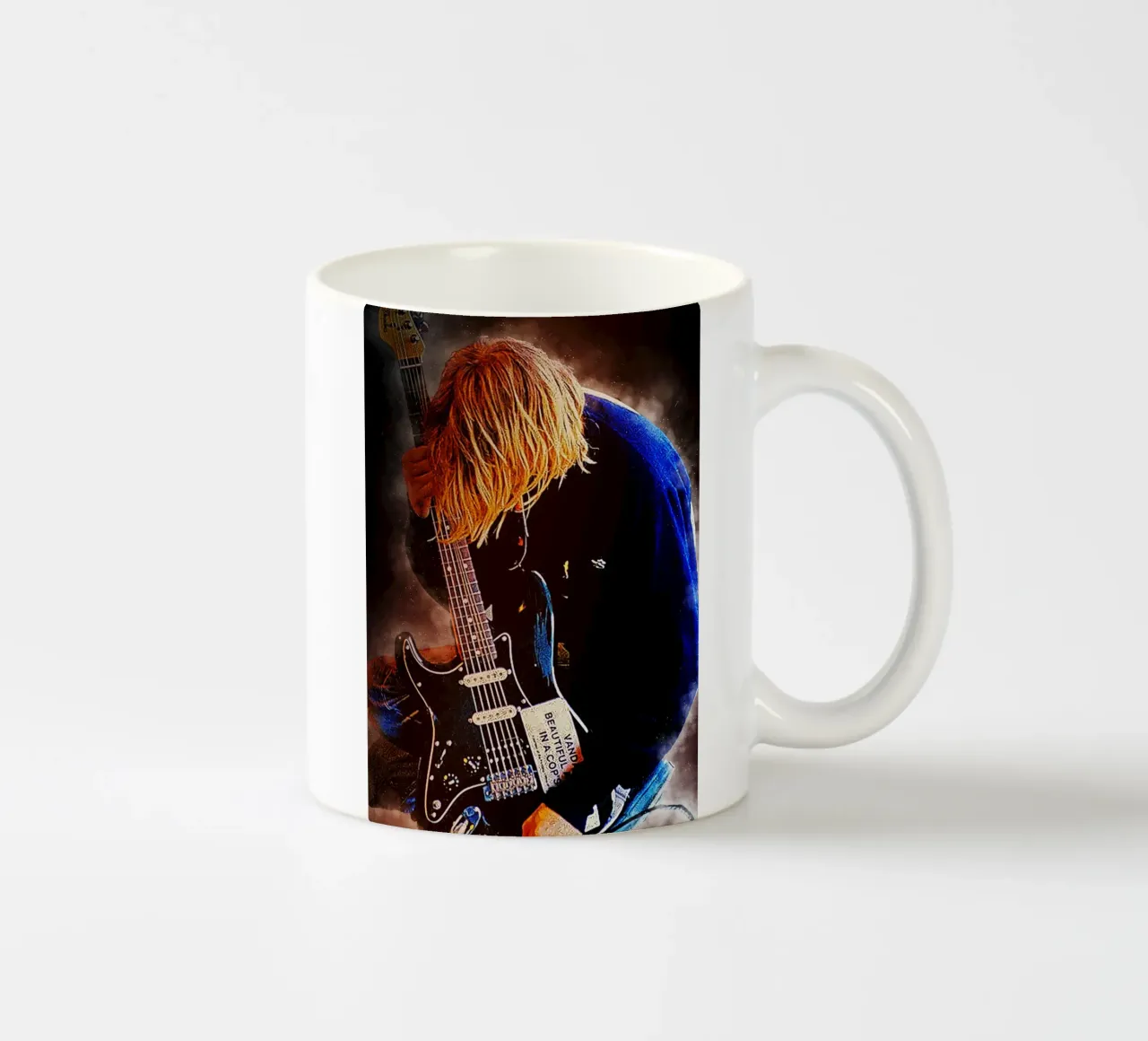 Kurt con la sua chitarra preferita tazza in ceramica da neonartroom