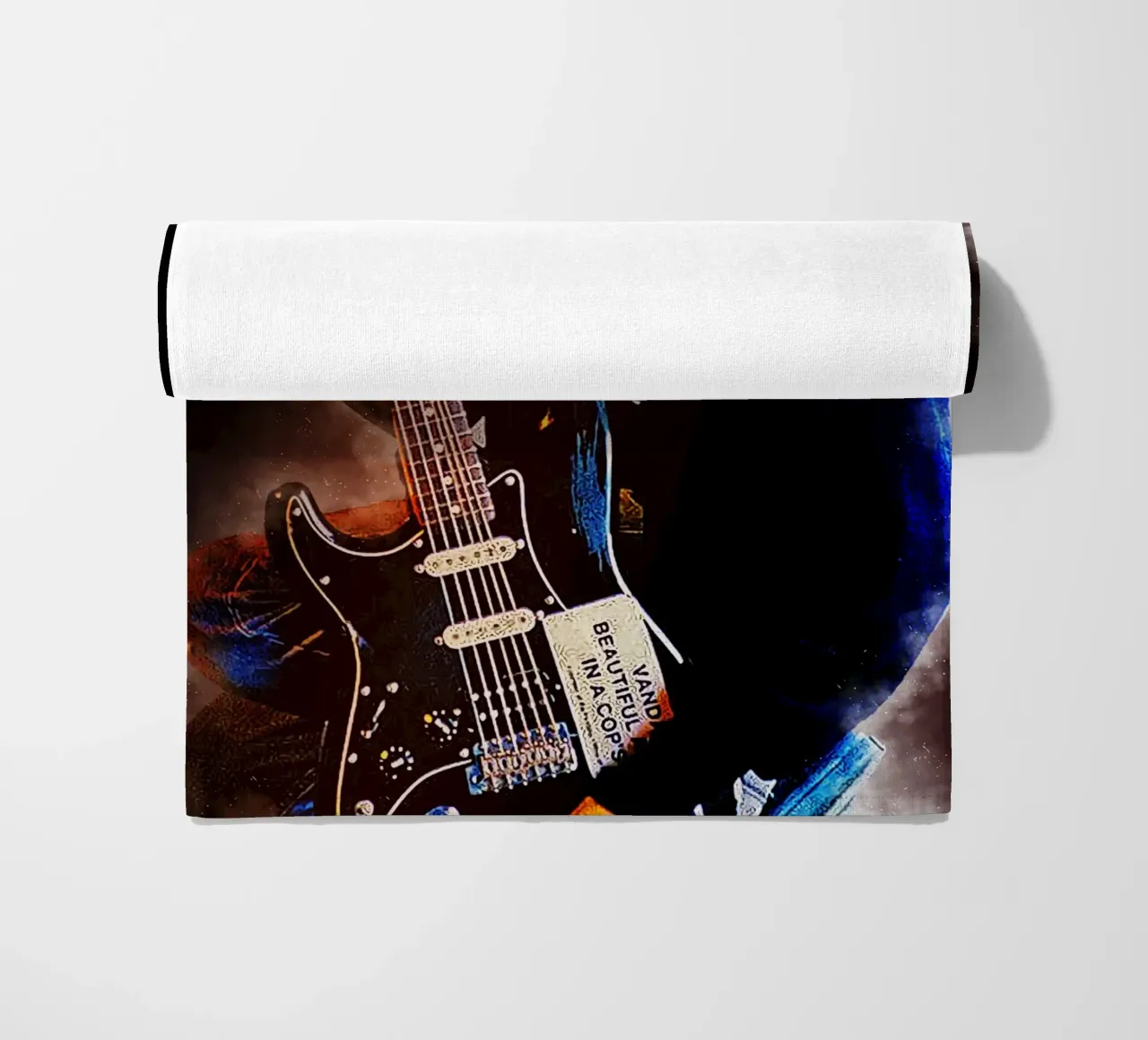 Kurt con la sua chitarra preferita telo mare da neonartroom