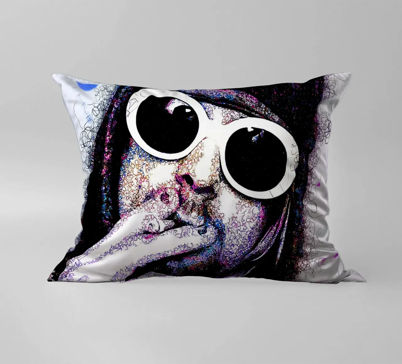 Scarabocchio di Kurt Cobain cuscino da neonartroom