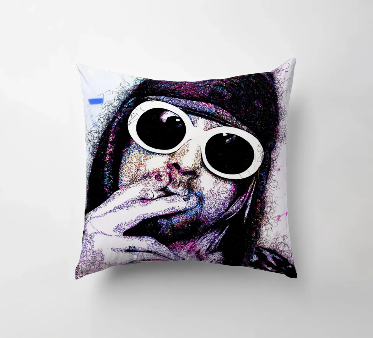 Scarabocchio di Kurt Cobain cuscino da neonartroom