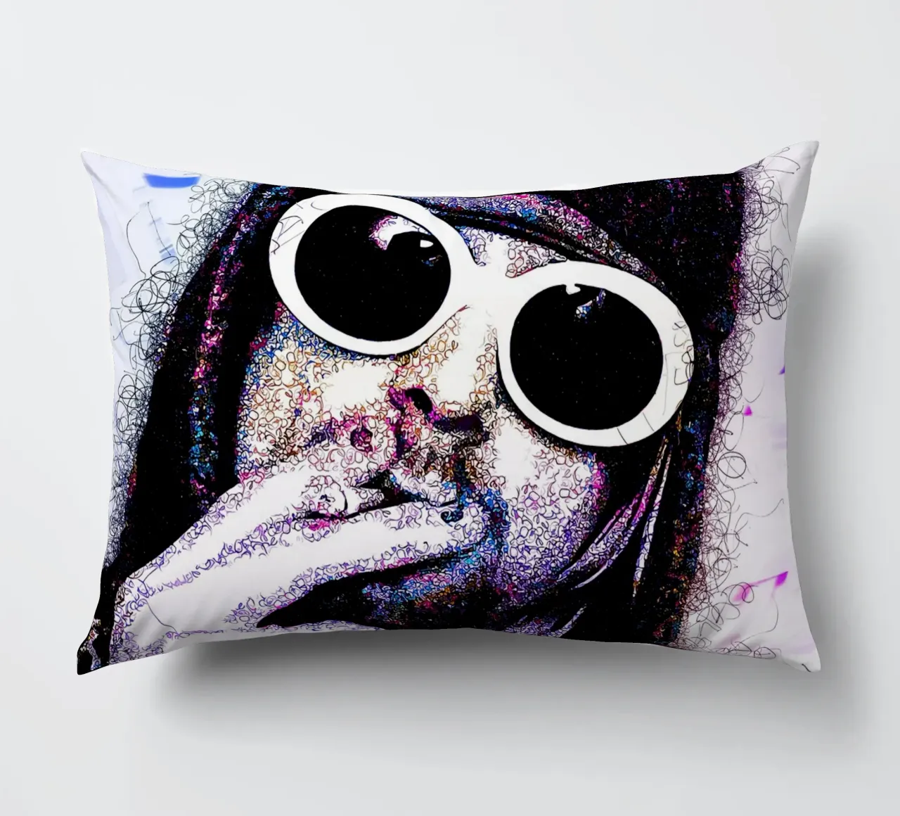 Scarabocchio di Kurt Cobain cuscino da neonartroom