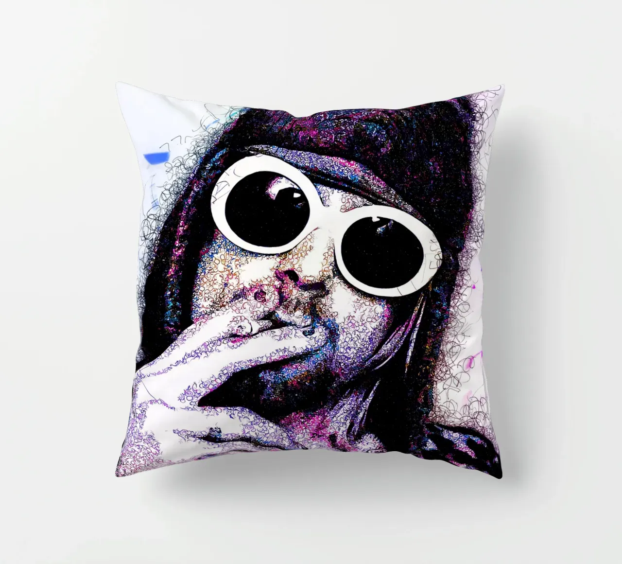Scarabocchio di Kurt Cobain cuscino da neonartroom