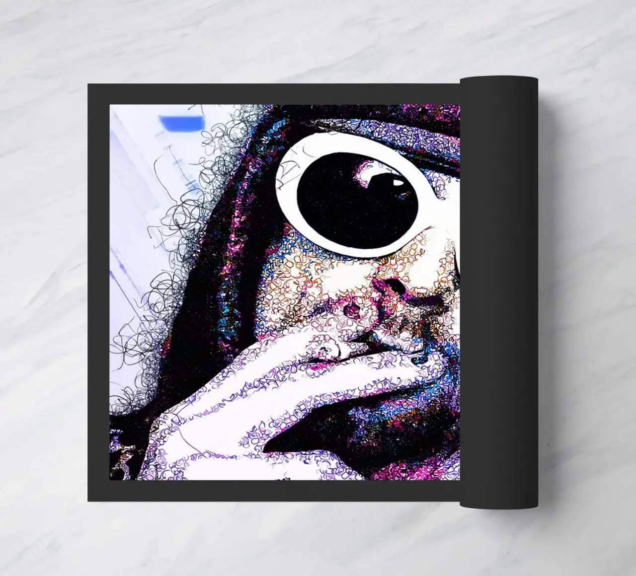 Garabato de Kurt Cobain felpudo de neonartroom