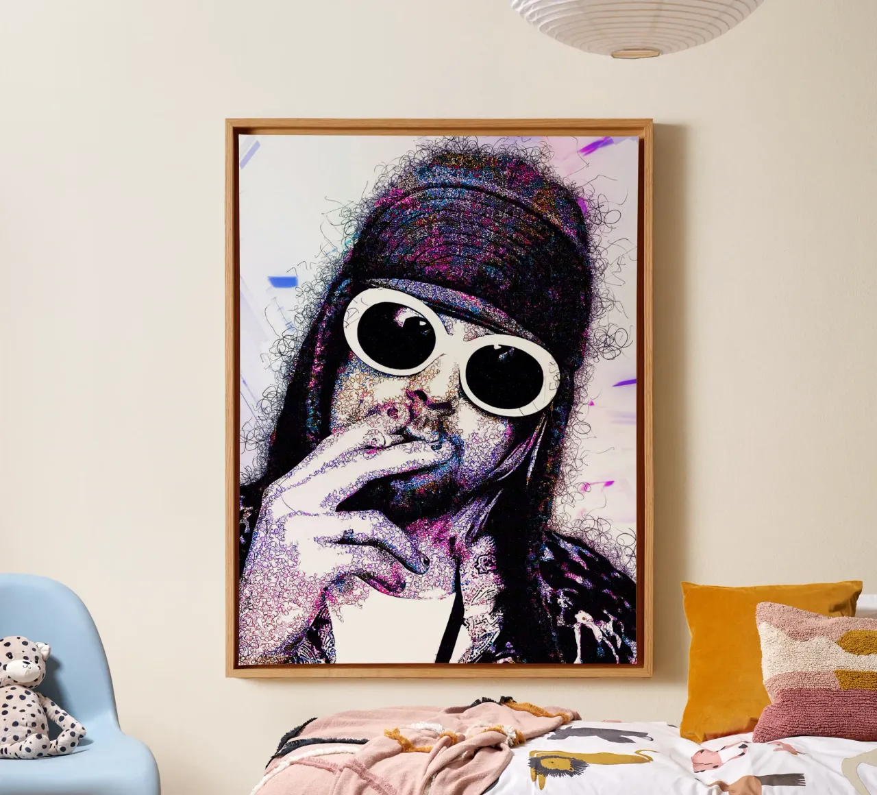 Scribble of Kurt Cobain canvas by neonartroom
