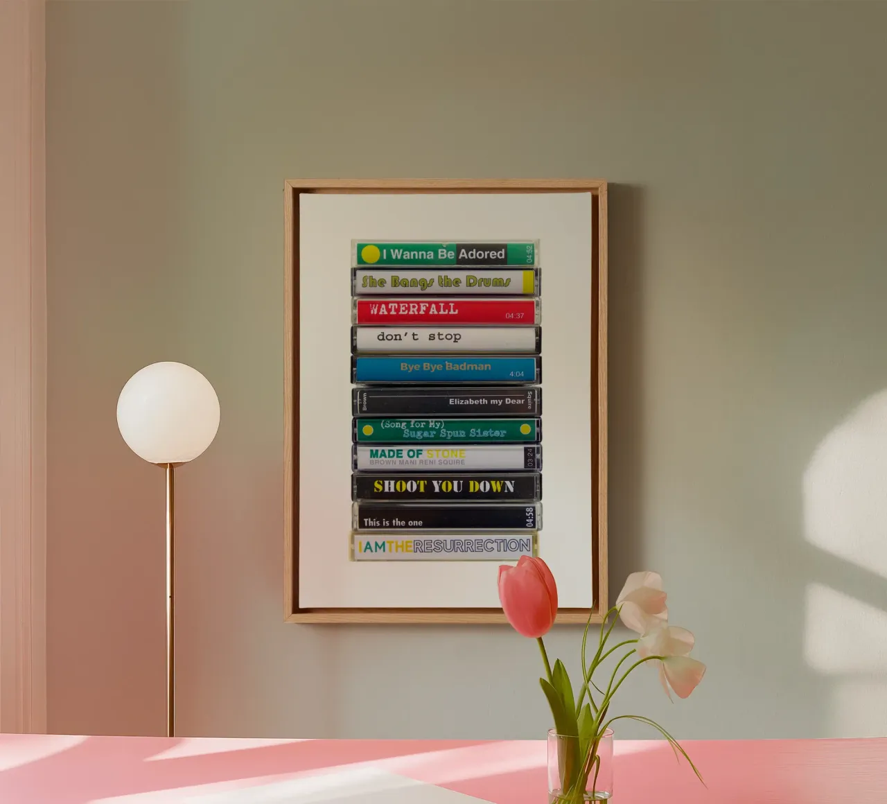 The Stone Roses - Cassette Print canvas with Floater frame by MrMustardPrints