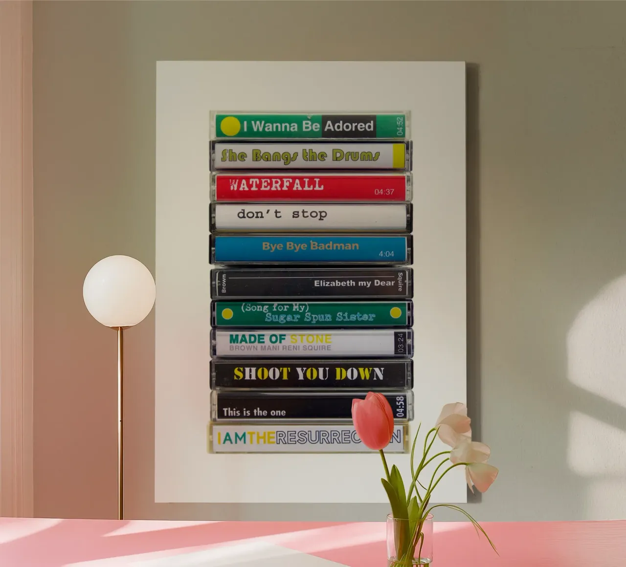 The Stone Roses - Cassette Print canvas with Floater frame by MrMustardPrints