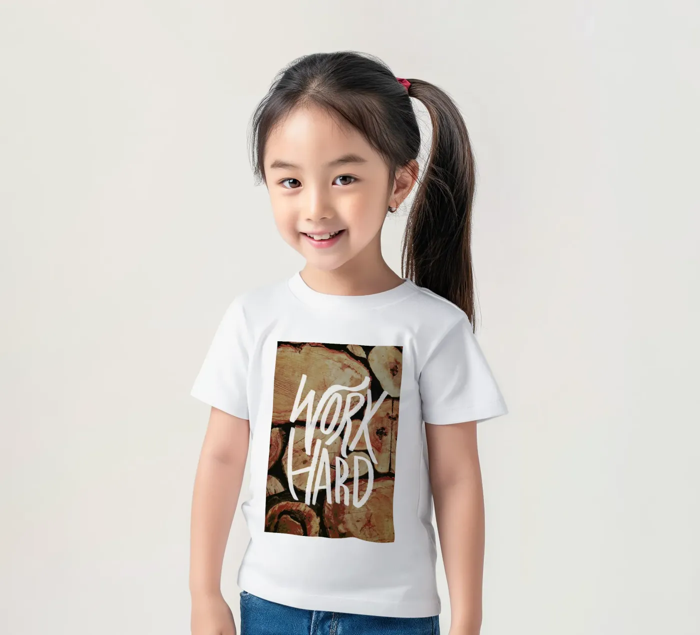 Work Hard Kinder T-Shirt von Leah Flores