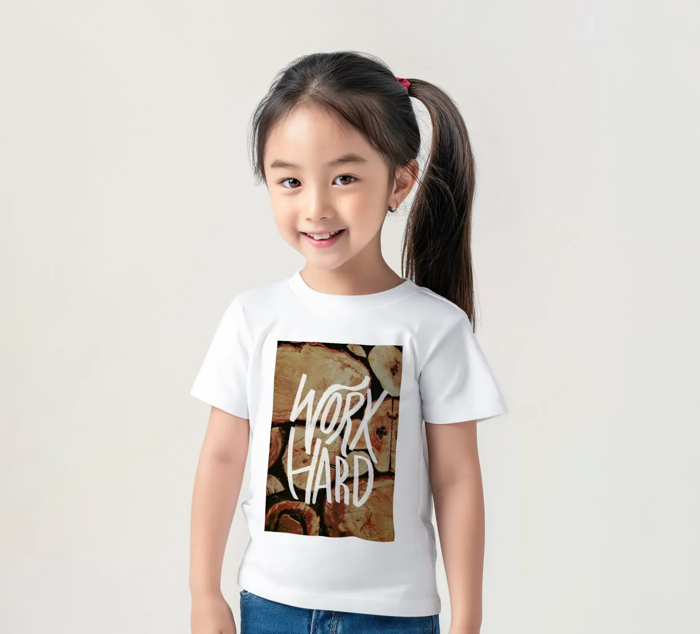 Work Hard Kinder T-Shirt von Leah Flores