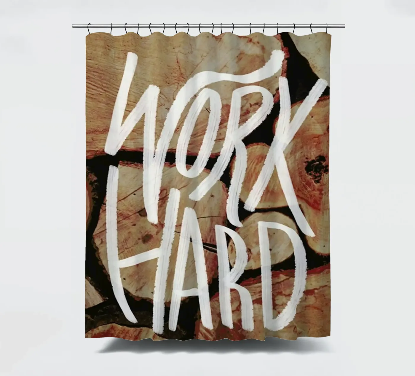 Work Hard Duschvorhang von Leah Flores