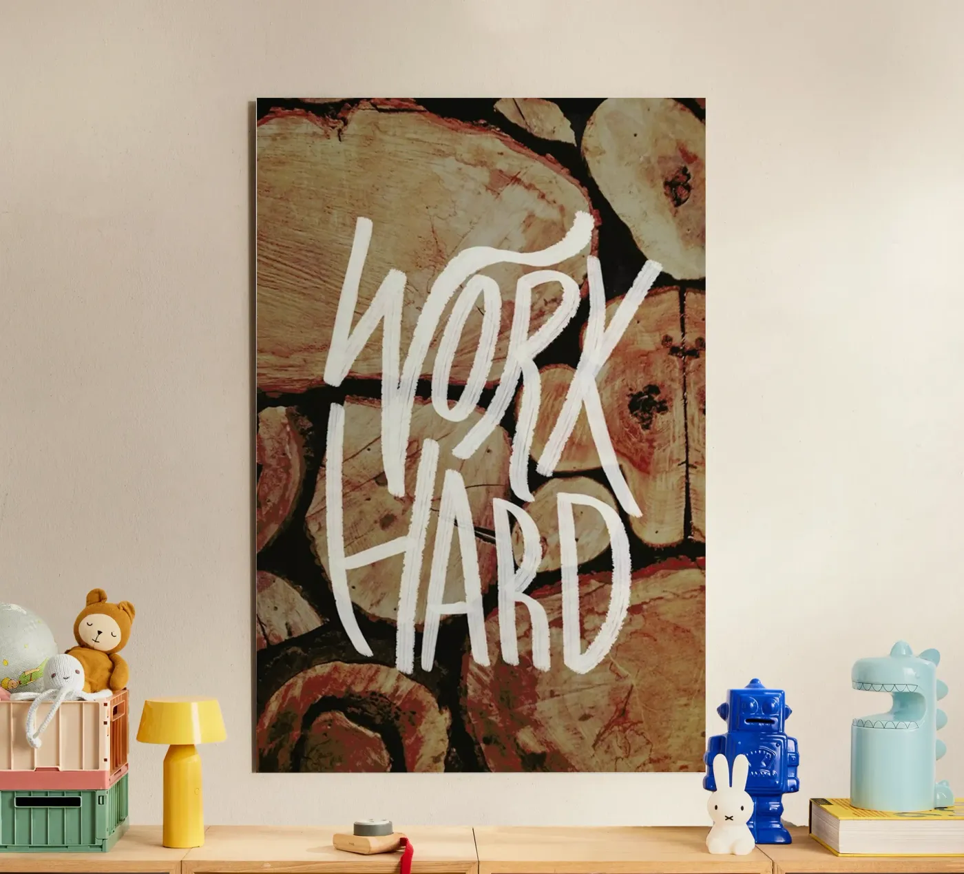 Work Hard alluminio dibond da Leah Flores