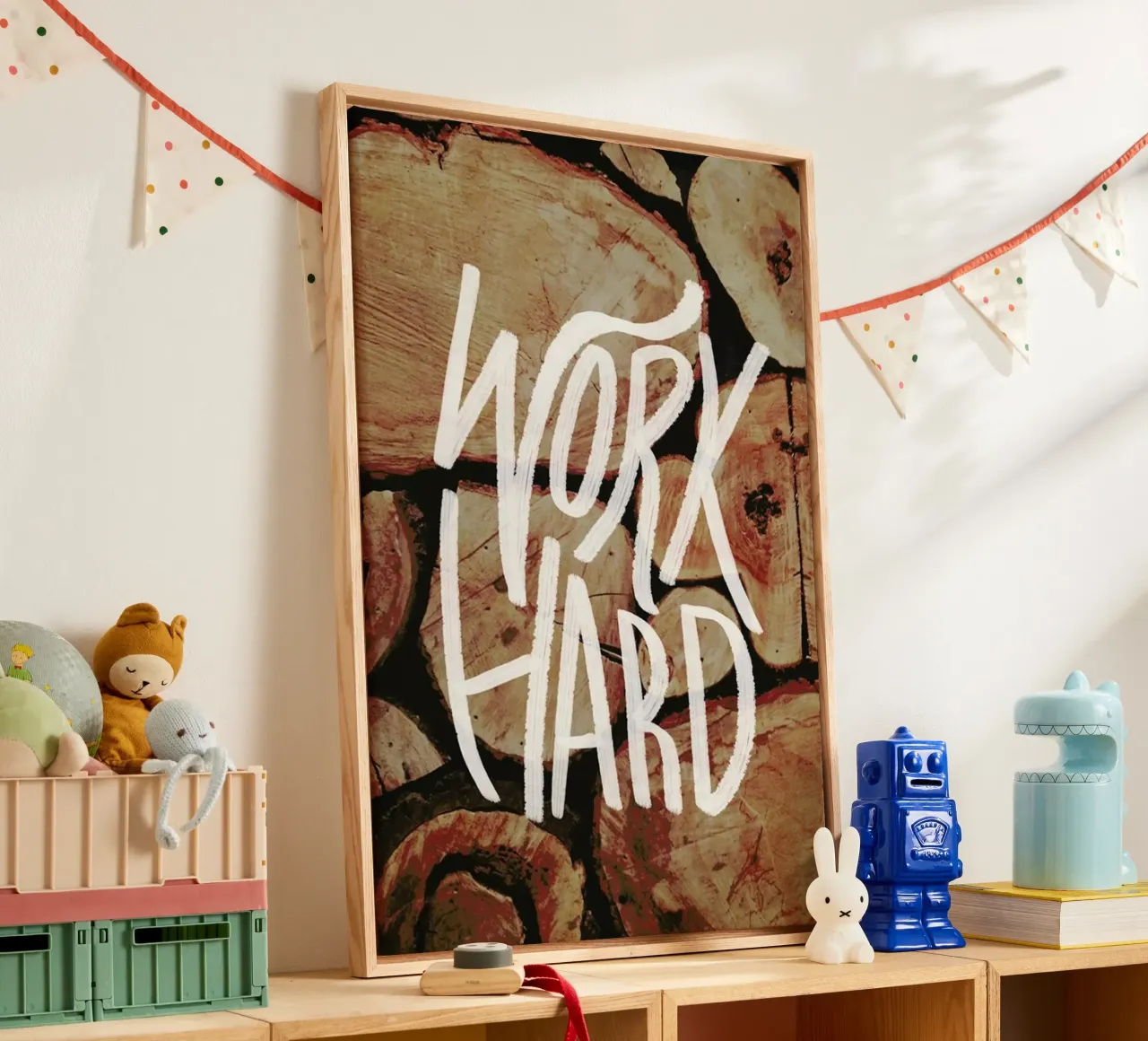 Work Hard tela da Leah Flores