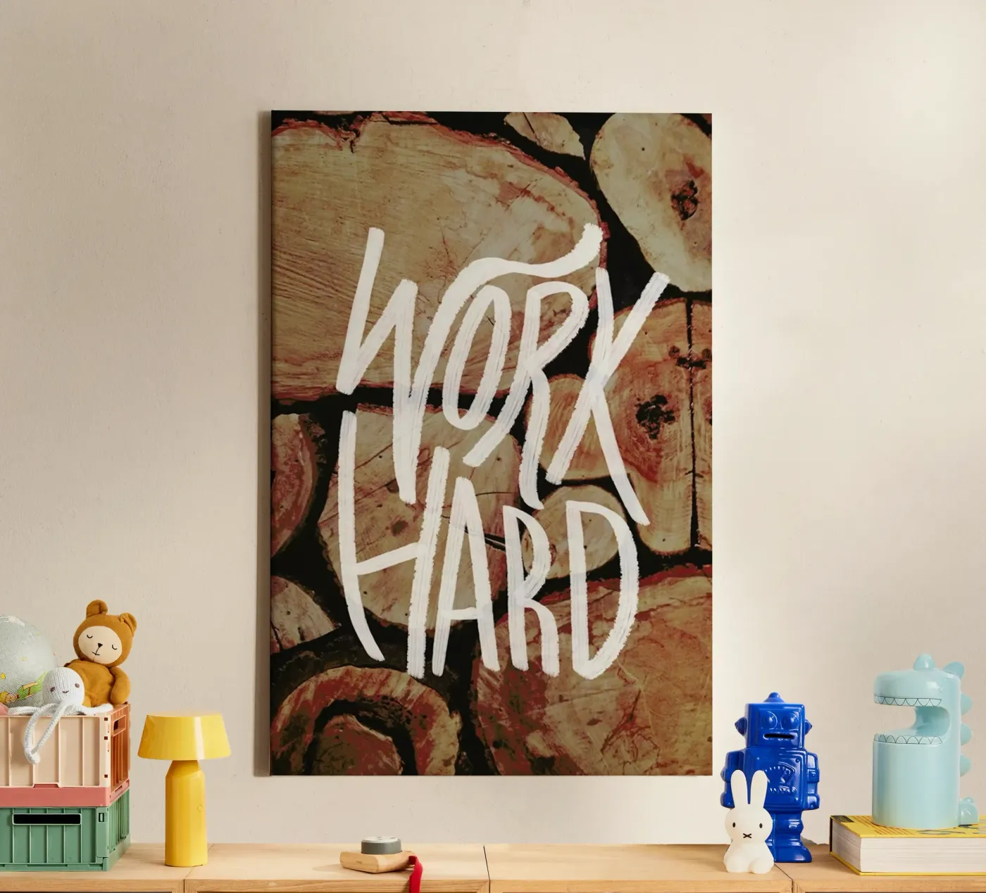 Work Hard tela da Leah Flores