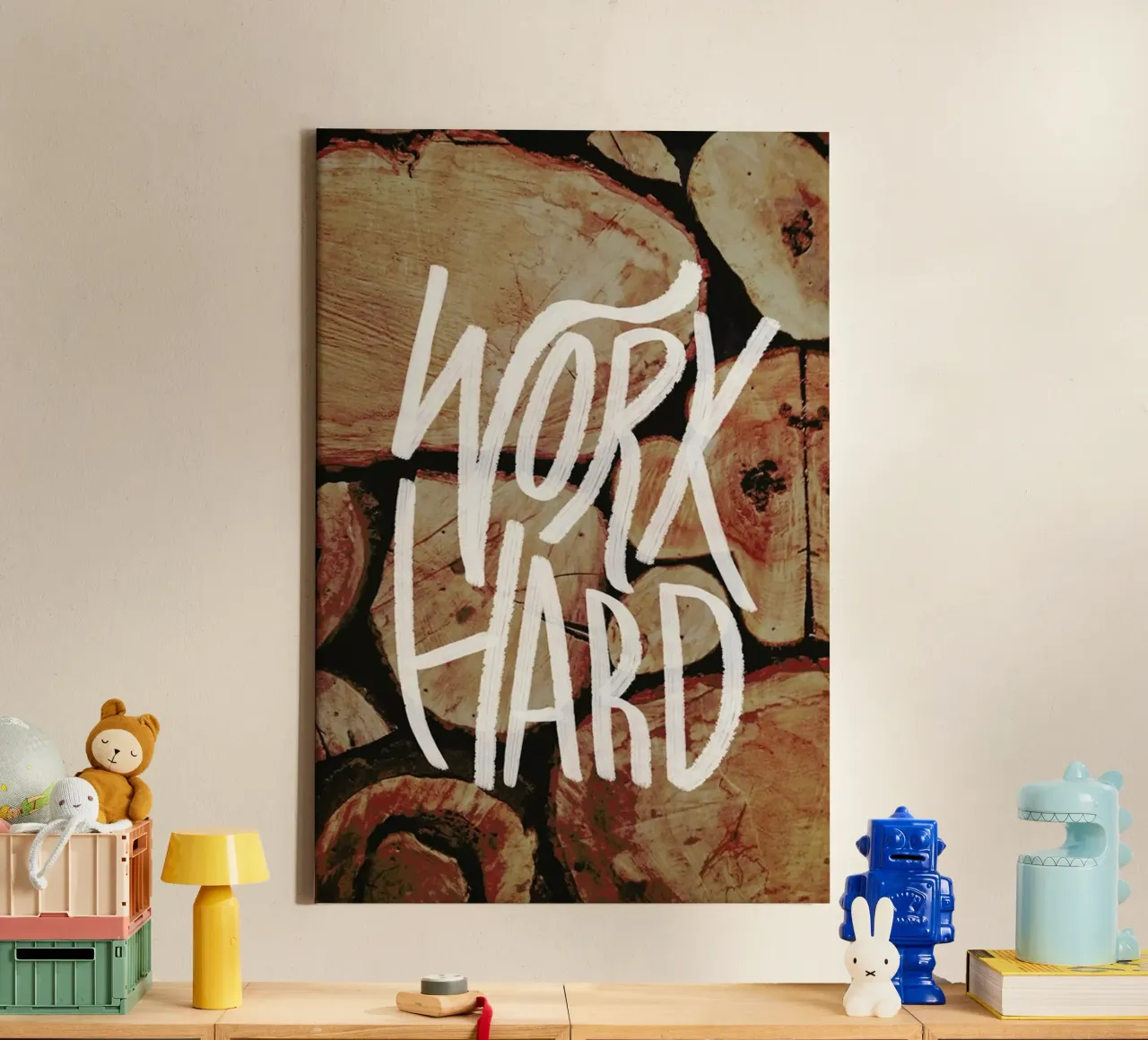 Work Hard tela da Leah Flores