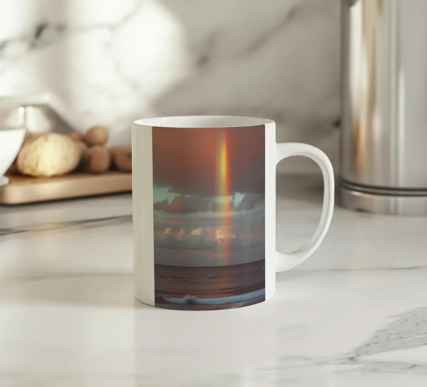 Rainbow ceramic mug by Vale Studio