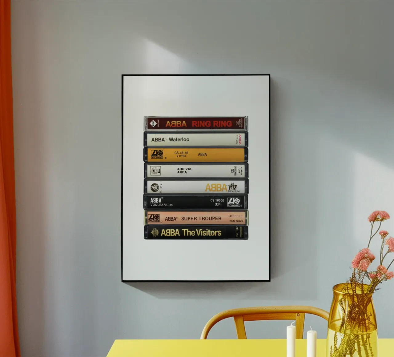 ABBA Collected Albums Cassette Print metacrilato de MrMustardPrints
