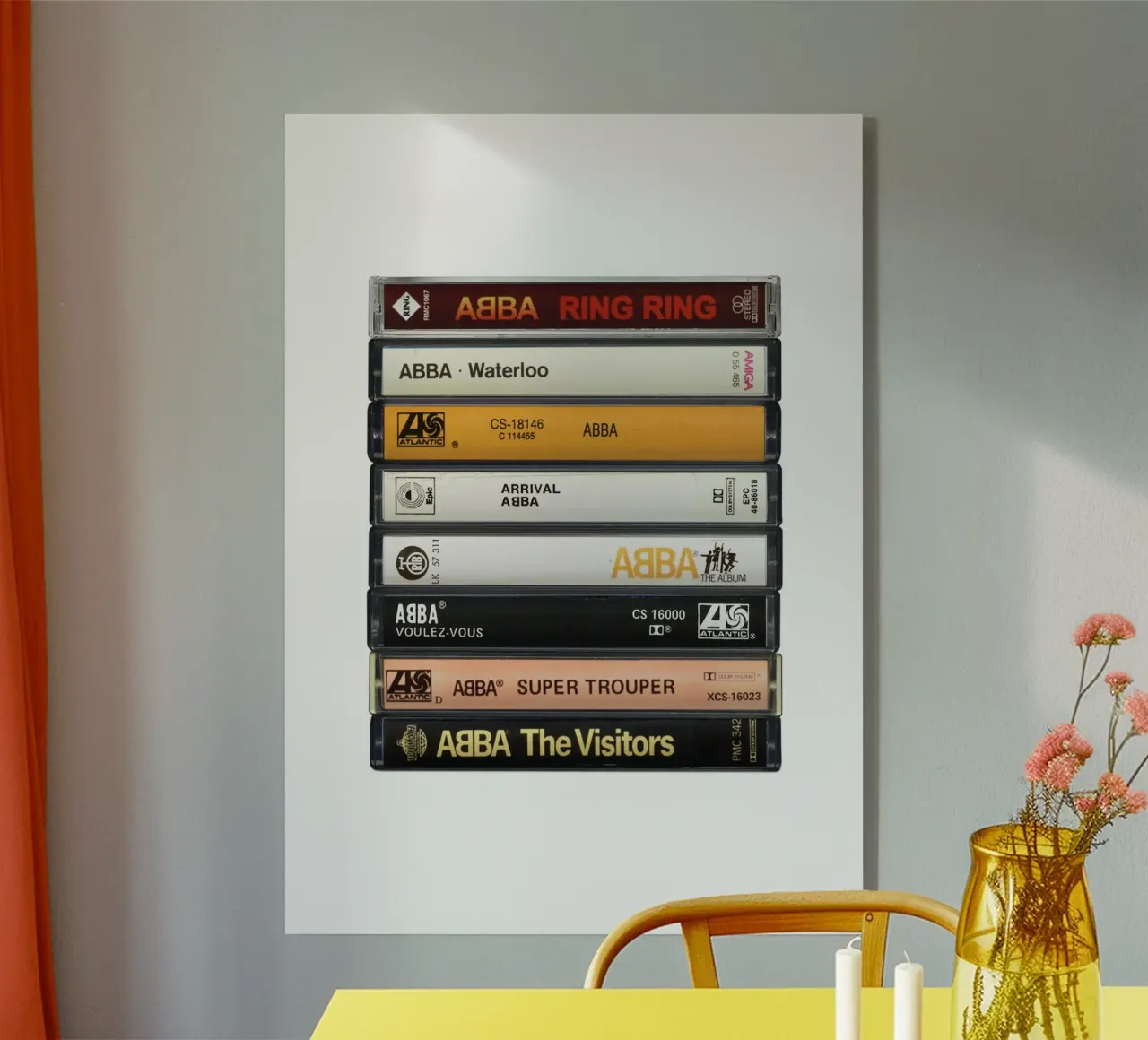 ABBA Collected Albums Cassette Print metacrilato de MrMustardPrints