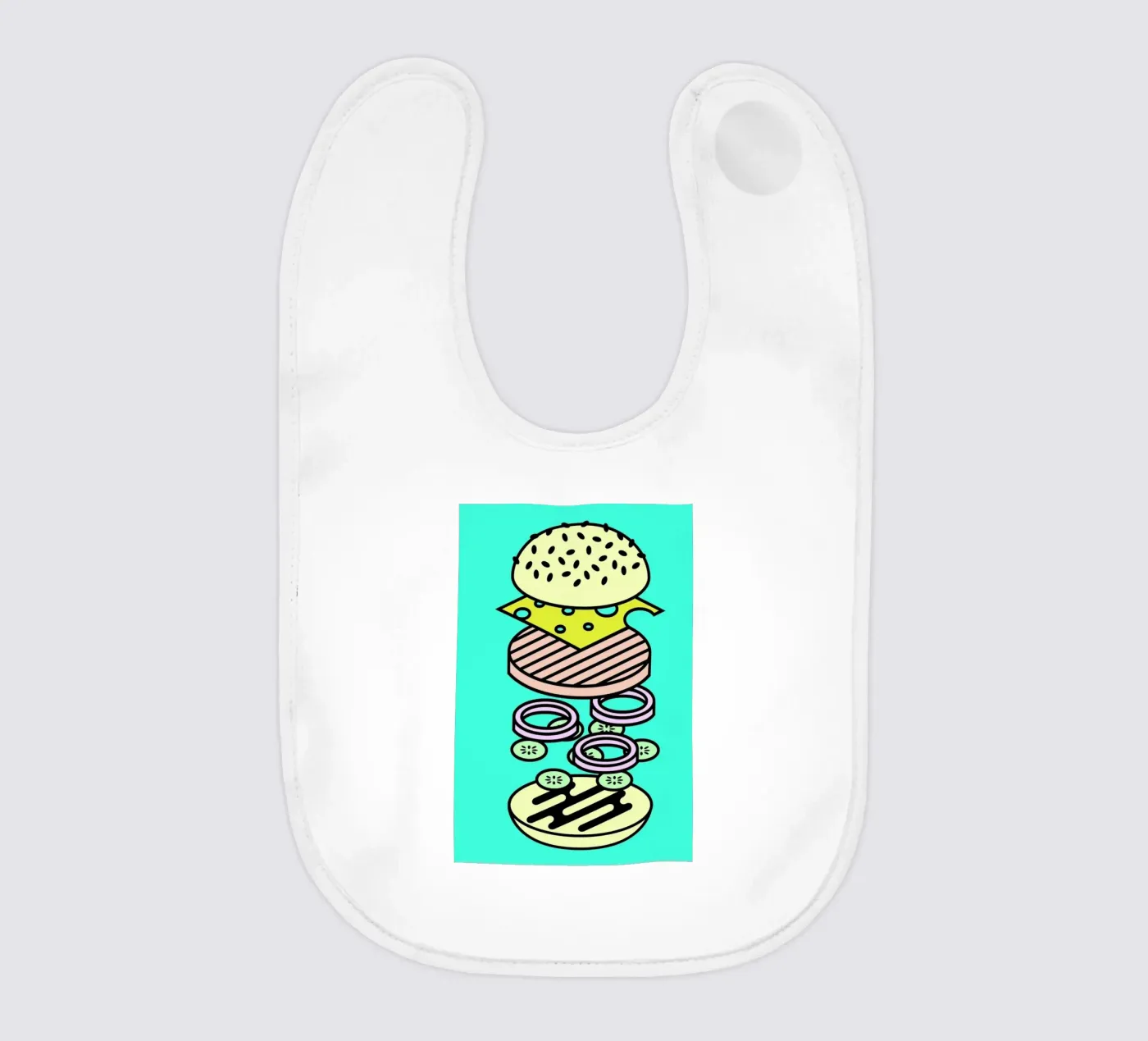 Cheeseburger Explosion – Fast Food Babylätzchen von Jan Luzar