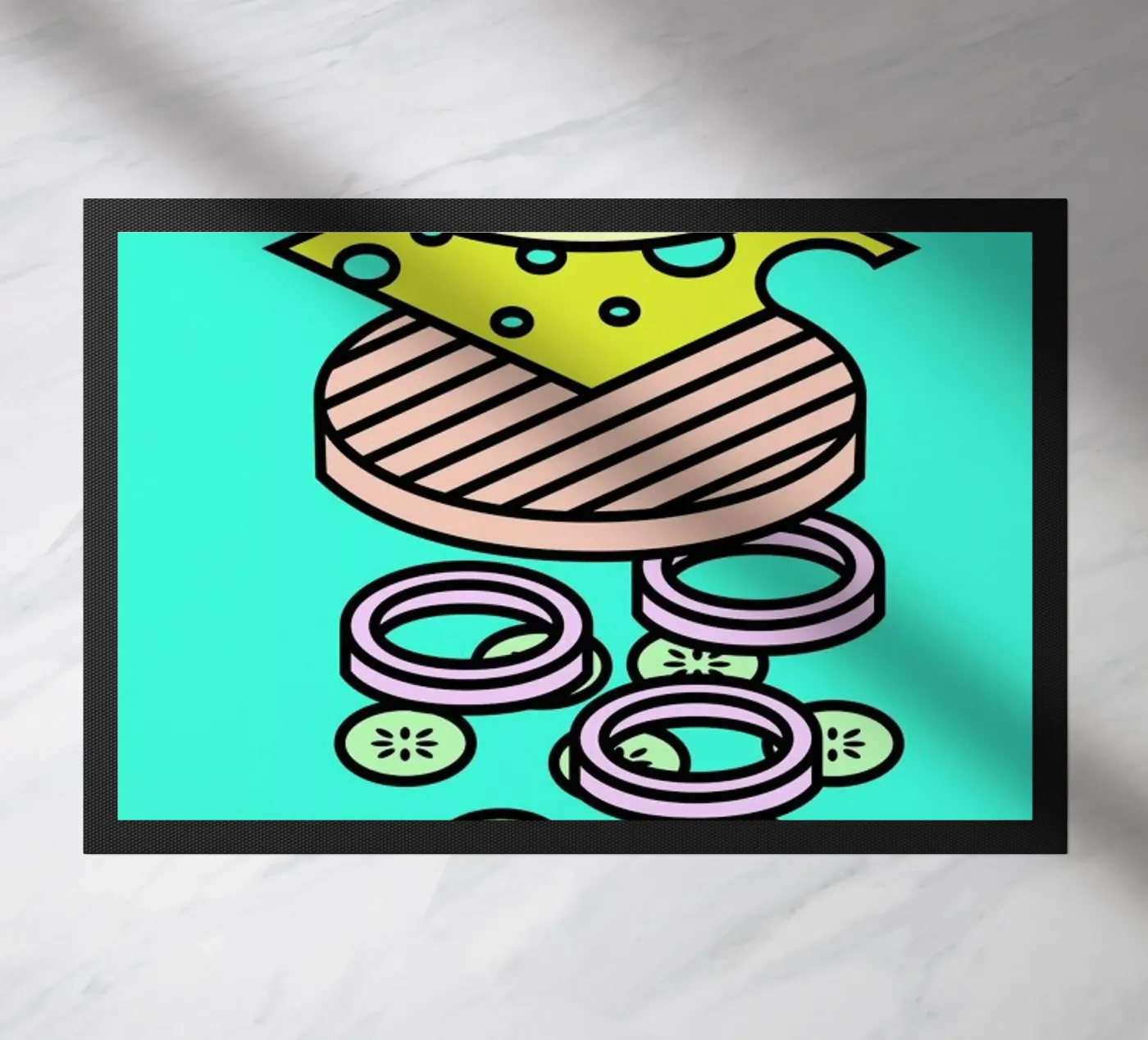 Explosion de cheeseburger – Fast-food paillasson de Jan Luzar