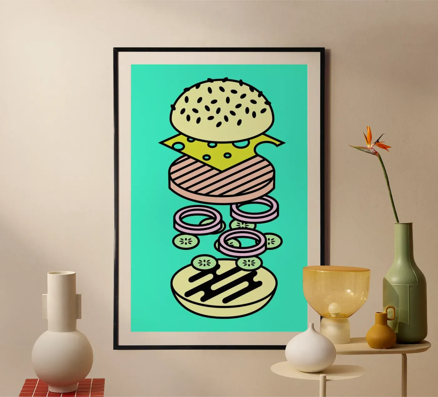 Cheeseburger Explosion – Fast Food poster da Jan Luzar
