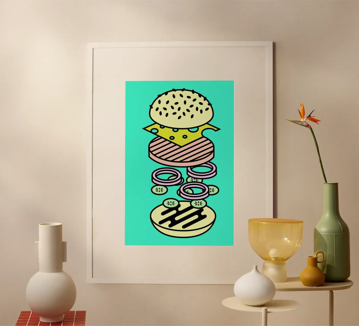 Cheeseburger Explosion – Fast Food poster da Jan Luzar