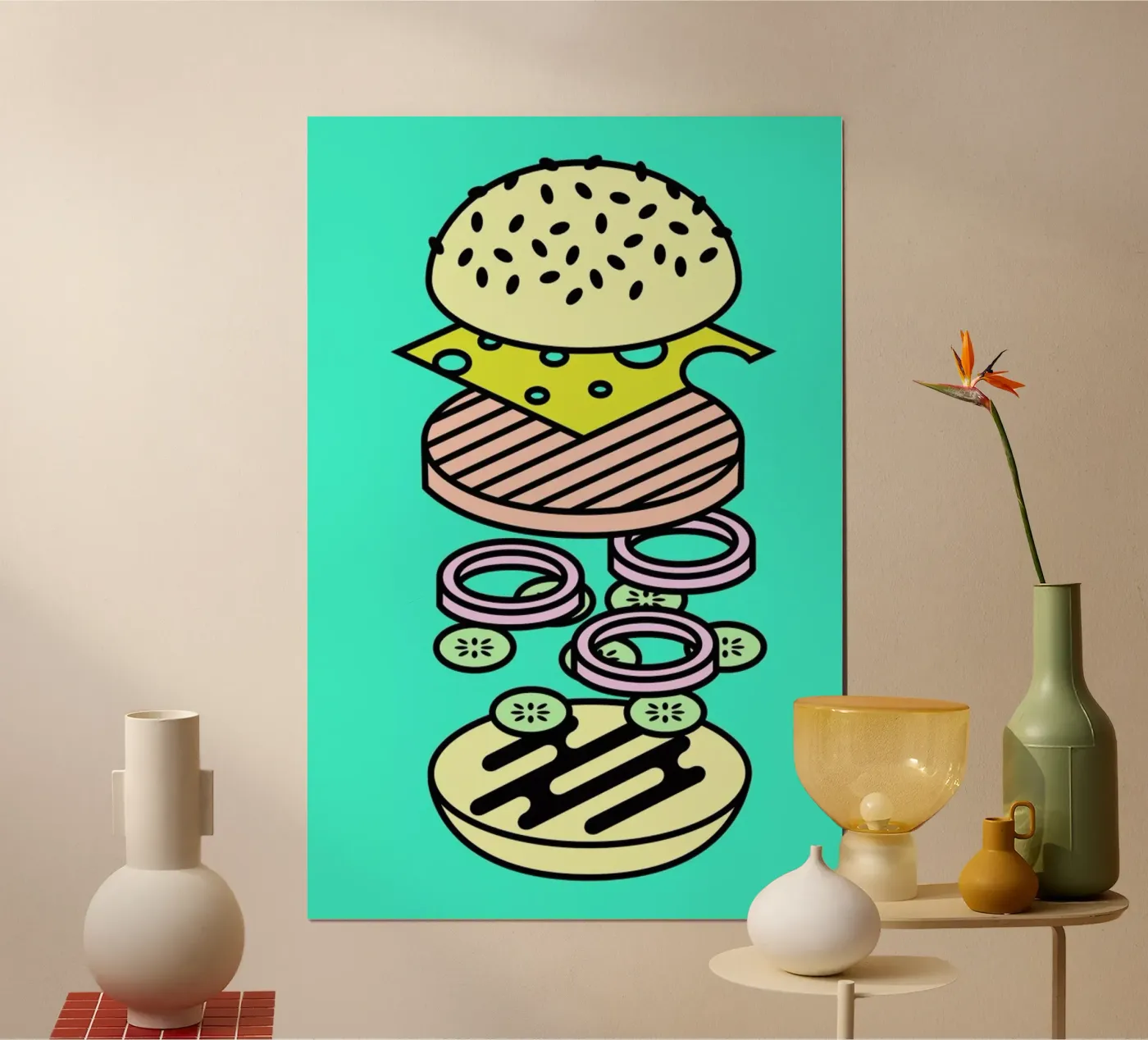 Cheeseburger Explosion – Fast Food poster da Jan Luzar