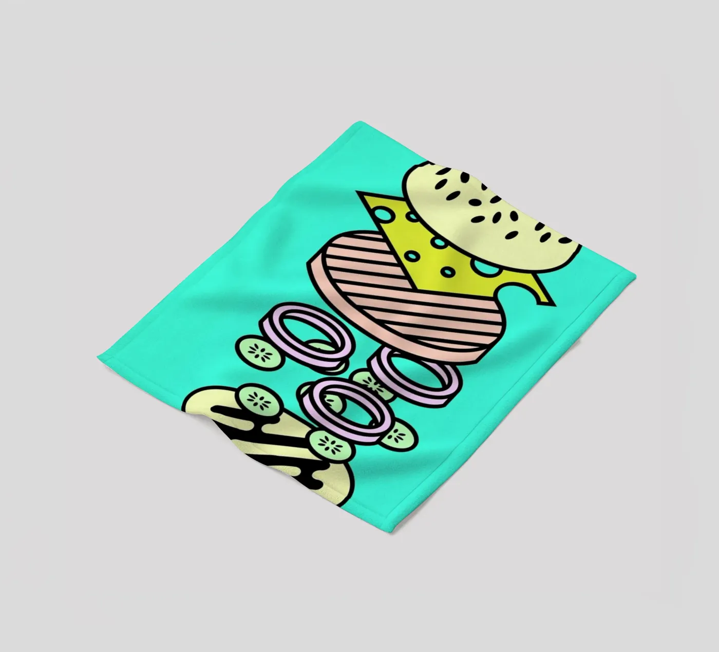 Cheeseburger Explosion – Fastfood fleecedeken van Jan Luzar