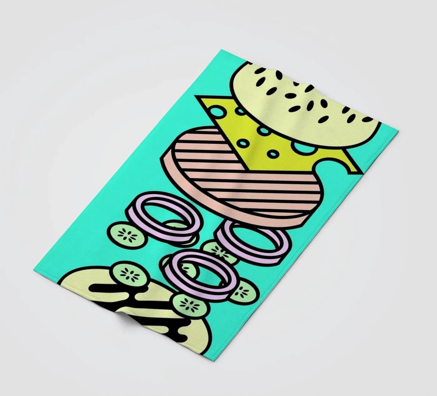 Cheeseburger Explosion – Fastfood fleecedeken van Jan Luzar